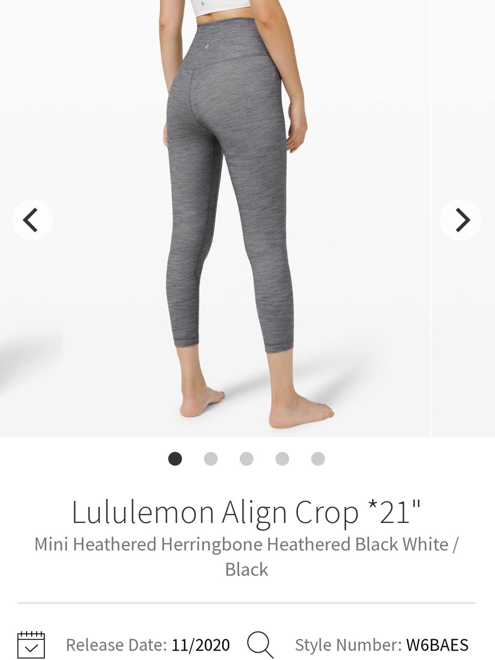 lululemon High Rise Gray Silver NULU Leggings Like New - Picture 3 of 7
